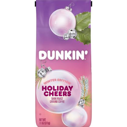 Picture of Dunkin Donuts Holiday Cheer Ground Coffee, Dark Roast, Chocolate, 11 Oz Bag