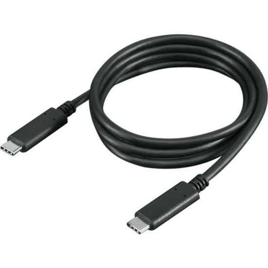 Picture of Lenovo USB-C Cable 1m - 3.28 ft USB Data Transfer Cable for Notebook, Monitor - First End: 1 x USB Type C - Male - Second End: 1 x USB Type C - Male - 10 Gbit/s - Black