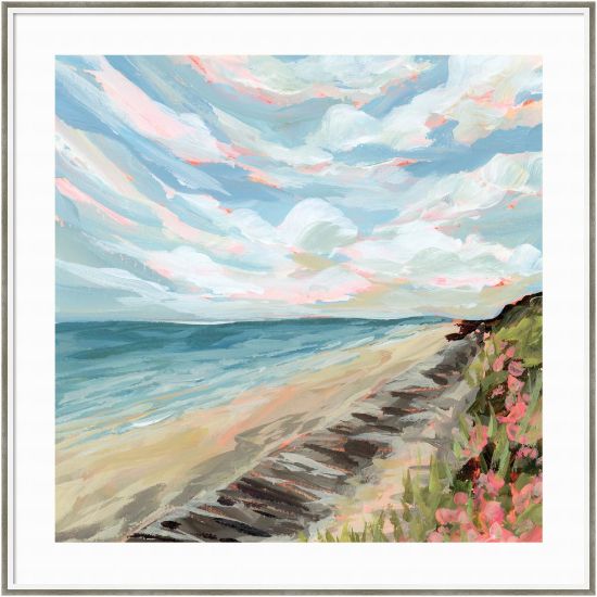 Picture of Amanti Art Connecticut by Emily Kenney Wood Framed Wall Art Print, 41inH x 41inW, White