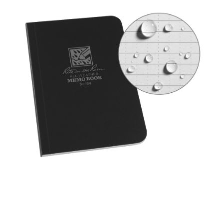 Picture of Rite in the Rain Field-Flex Memo Notebook, 4 1/2in x 5in, Universal Ruled, 112 Pages (56 Sheets), Black