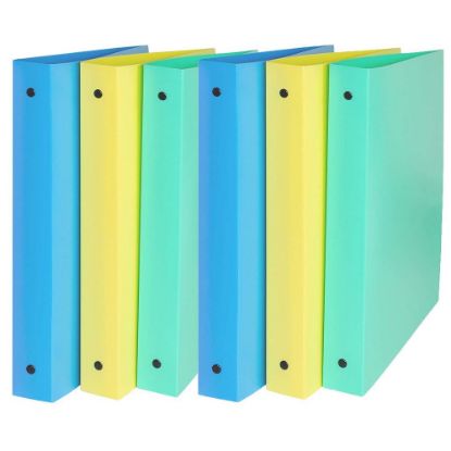 Picture of C-Line 3-Ring Binder, 1in Round Rings, Assorted Colors, Pack Of 6