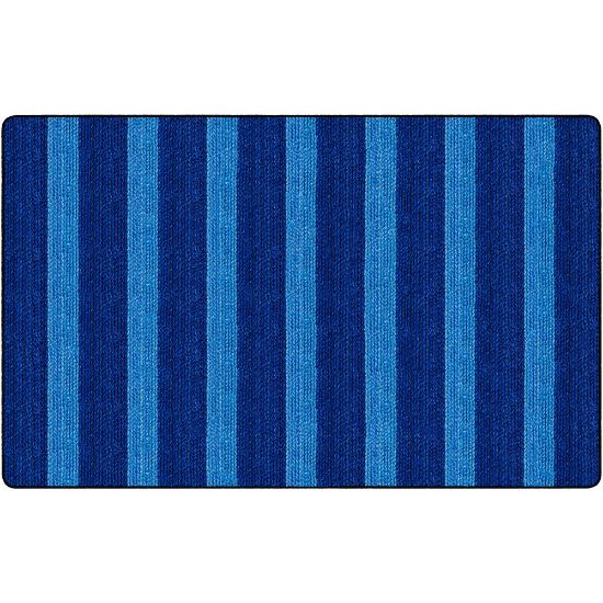 Picture of Flagship Carpets Basketweave Stripes Classroom Rug, 7 1/2ft x 12ft, Blue