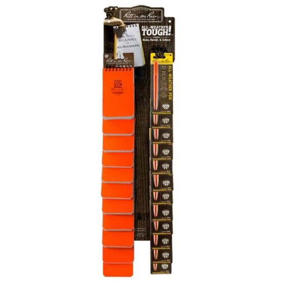 Picture of Rite in the Rain All-Weather Spiral Notebook, With Clicker Pen, 3in x 5in, Orange