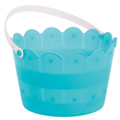 Picture of Amscan Easter Scalloped Buckets, 8inH x 5inW x 5inD, Caribbean Blue, Pack Of 8 Buckets