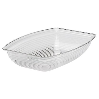 Picture of Cambro Camwear Rectangular Ribbed Bowls, 5 Qt, Clear, Pack Of 4 Bowls