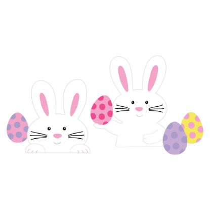 Picture of Amscan Easter Bunny 5-Piece Yard Sign Sets, Multicolor, Pack Of 2 Sets