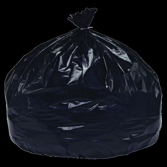 Picture of SKILCRAFT Low Density 1.5-mil Trash Liners, 60 Gallons, 38in x 58in, 90% Recycled, Black, Pack Of 20 (AbilityOne 8105-01-517-3668)