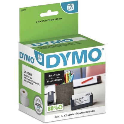 Picture of DYMO Non-Adhesive Business Card Labels for LabelWriter Label Printers, White, 2in x 3-1/2in, 1 Roll of 300