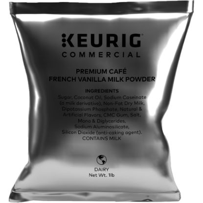 Picture of Keurig Premium Cafe Milk Powder, French Vanilla, 16 Oz, Case Of 12 Bags