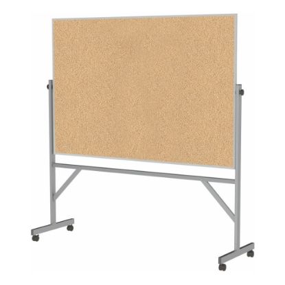 Picture of Ghent Reversible Natural Cork Bulletin Board, 78 1/4in x 77in , Aluminum Frame With Silver Finish