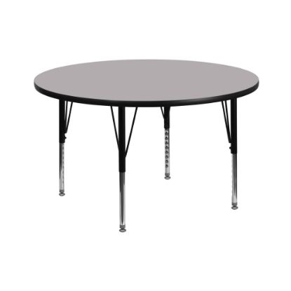 Picture of Flash Furniture 42in Round Thermal Laminate Activity Table With Short Height-Adjustable Legs, Gray