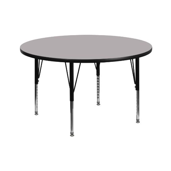 Picture of Flash Furniture 42in Round Thermal Laminate Activity Table With Short Height-Adjustable Legs, Gray