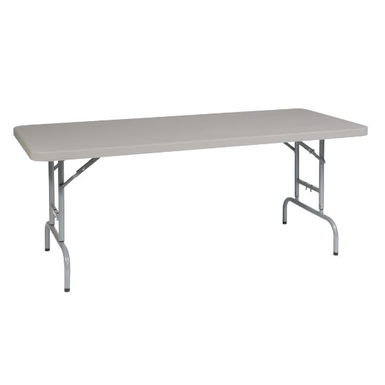 Picture of Office Star WorkSmart Height-Adjustable Resin Multipurpose Table, 29-1/2inH x 72inW x 30inD, Unfinished