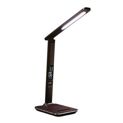 Picture of OttLite Wellness Series Renew LED Desk Lamp, Adjustable Height, 14-3/4inH, Brown Shade/Brown Base