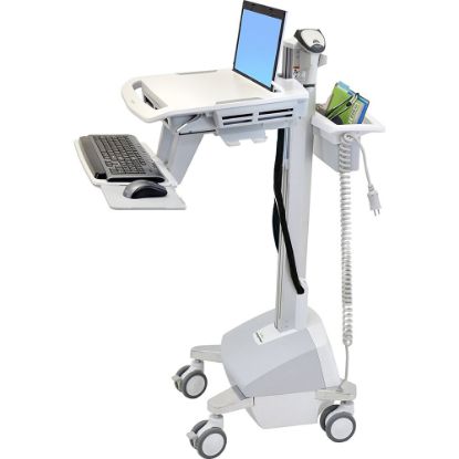 Picture of Ergotron StyleView Electric Lift Cart With LCD Pivot, 56-1/2inH x 34inW x 24-1/2inD, White