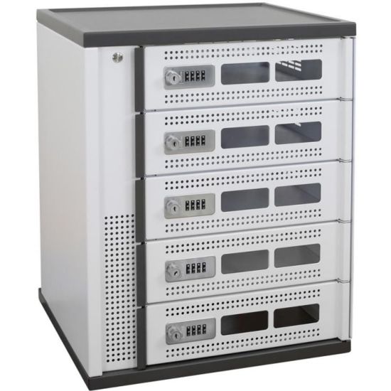 Picture of Ergotron 5-Shelf Steel Charging Locker, 25inH x 20inW x 18inD, Silver