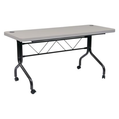 Picture of Office Star Work Smart Resin Multi-Purpose Flip Table With Locking Casters, 29-1/4inH x 60-1/2inW x 23-3/4inD