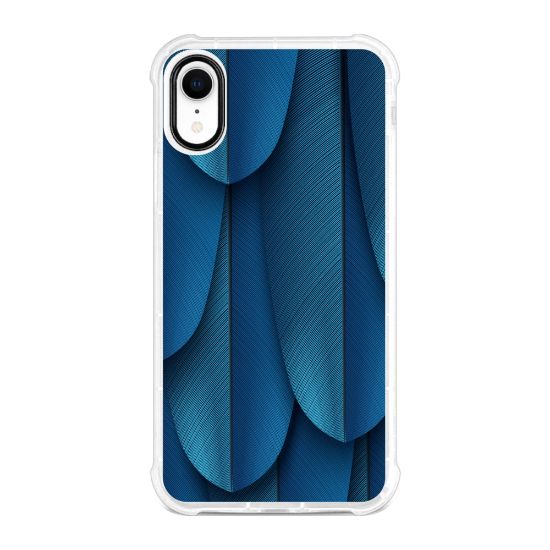 Picture of OTM Essentials Tough Edge Case For iPhone XR, Blue Feathers, OP-YP-Z134A