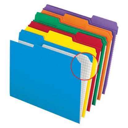 Picture of Pendaflex Color Reinforced Top File Folders With Interior Grid, 1/3 Cut, Letter Size, Assorted Colors, Pack Of 100