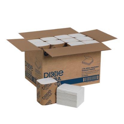 Picture of Georgia-Pacific Dixie Ultra 2-Ply Interfold Napkin Dispenser Refills, 6-1/2in x 5in, White, 250 Napkins Per Pack, Case Of 24 Packs