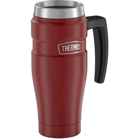 Picture of Thermos Stainless King Mug 16Oz - Dishwasher Safe - Rustic Red, Matte Red, Red - Stainless Steel Body