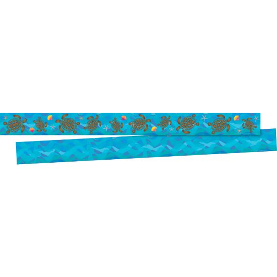 Picture of Barker Creek Double-Sided Straight-Edge Border Strips, Kai Ola Sea Turtles, 3in x 35in, Set Of 12 Strips