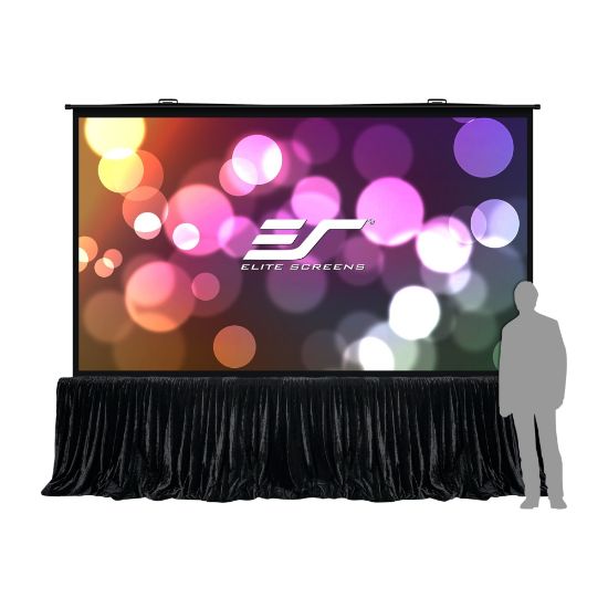 Picture of Elite Screens QuickStand 5-Second Series - Projection screen with floor stand - floor-standing - 163in (163 in) - 4:3 - MaxWhite FG - black, silver