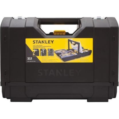 Picture of Stanley 3-in-1 Tool Organizer - External Dimensions: 16.8in Length x 9in Width x 12.4in Height - Plastic - Yellow, Black - For Tool, Accessories