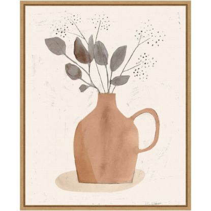 Picture of Amanti Art La Planta II (Floral Vase) by Victoria Barnes Framed Canvas Wall Art Print, 16in x 20in, Maple