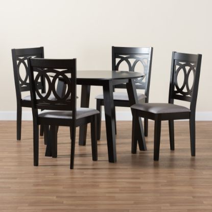 Picture of Baxton Studio Louisa Modern 5-Piece Dining Set, Gray/Dark Brown