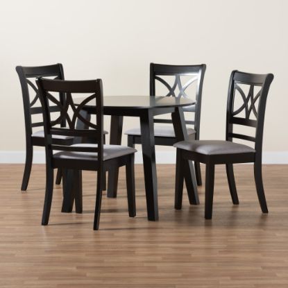 Picture of Baxton Studio Brooke Modern 5-Piece Dining Set, Gray/Dark Brown