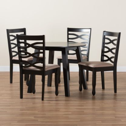 Picture of Baxton Studio Ruby Modern 5-Piece Dining Set, Beige/Dark Brown