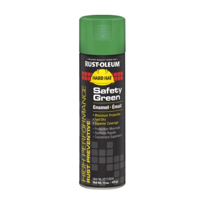 Picture of Rust-Oleum Hard Hat High Performance V2100 System Rust Preventive Enamel Spray Paint, 15 Oz, Gloss Safety Green, Case Of 6 Cans