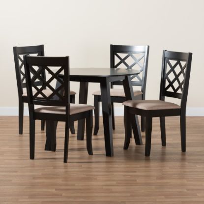 Picture of Baxton Studio Lexi Modern 5-Piece Dining Set, Beige/Dark Brown