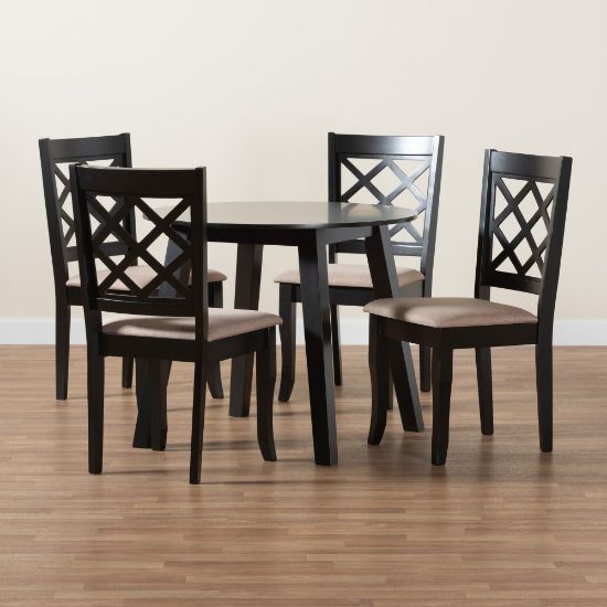 Picture of Baxton Studio Lexi Modern 5-Piece Dining Set, Beige/Dark Brown