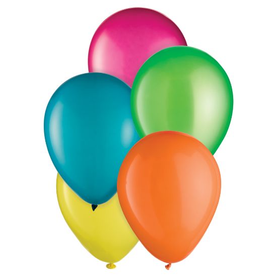 Picture of Amscan Summer Latex Balloons, Multicolor, 15 Balloons Per Pack, Case Of 6 Packs