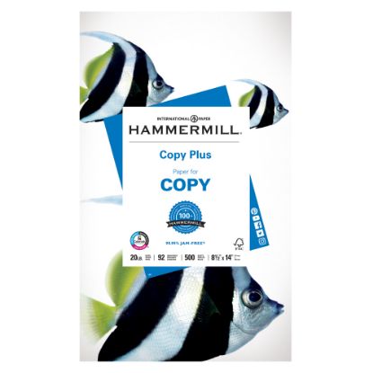 Picture of Hammermill Multi-Use Printer & Copy Paper, 1 Ream, White, Legal (8.5in x 14in), 500 Sheets Per Ream, 20 Lb, 92 Brightness