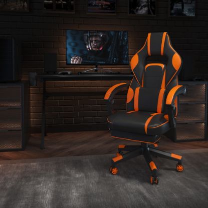 Picture of Flash Furniture X40 Gaming Chair With Fully Reclining Back And Arms, Black/Orange