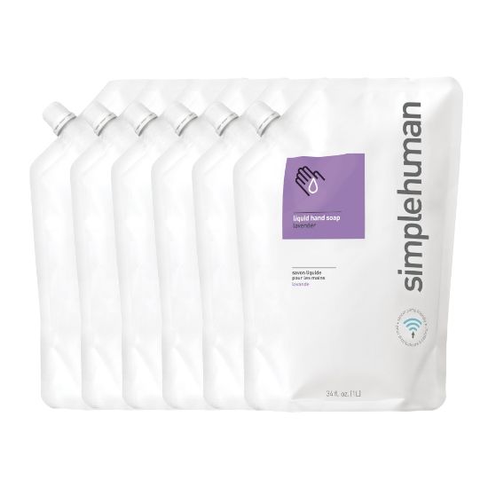 Picture of simplehuman Moisturizing Liquid Hand Soap, Lavender Scent, 34 Oz, Carton Of 6 Pouches