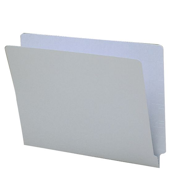 Picture of Smead Color End-Tab Folders, Straight Cut, Letter Size, Gray, Box Of 100