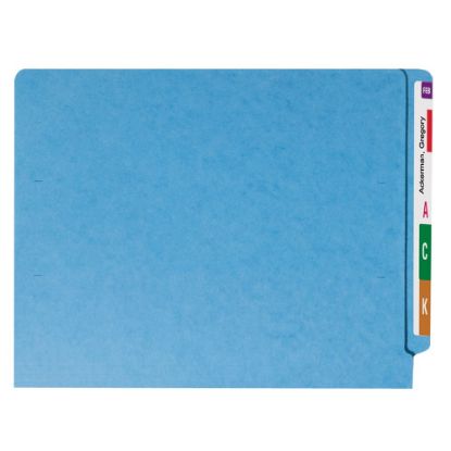 Picture of Smead Color End-Tab Folders, Straight Cut, Letter Size, Blue, Box Of 100