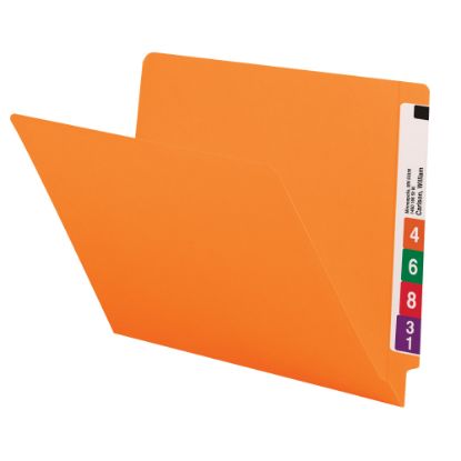 Picture of Smead Color End-Tab Folders, Straight Cut, Letter Size, Orange, Box Of 100