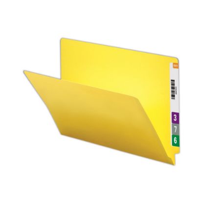 Picture of Smead Color End-Tab Folders, Straight Cut, Letter Size, Yellow, Box Of 100