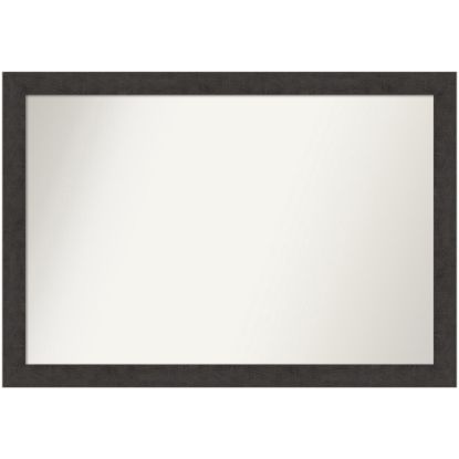 Picture of Amanti Art Narrow Non-Beveled Rectangle Framed Bathroom Wall Mirror, 27-1/2in x 39-1/2in, Rustic Plank Espresso