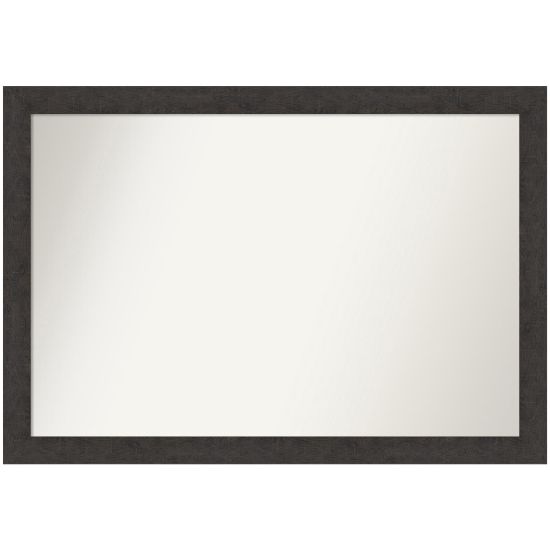 Picture of Amanti Art Narrow Non-Beveled Rectangle Framed Bathroom Wall Mirror, 27-1/2in x 39-1/2in, Rustic Plank Espresso