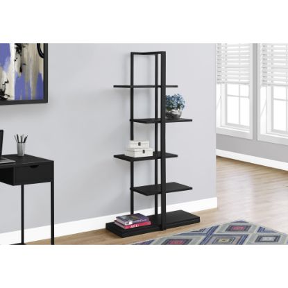 Picture of Monarch Specialties 60inH 5-Shelf Zigzag Metal Bookcase, Black