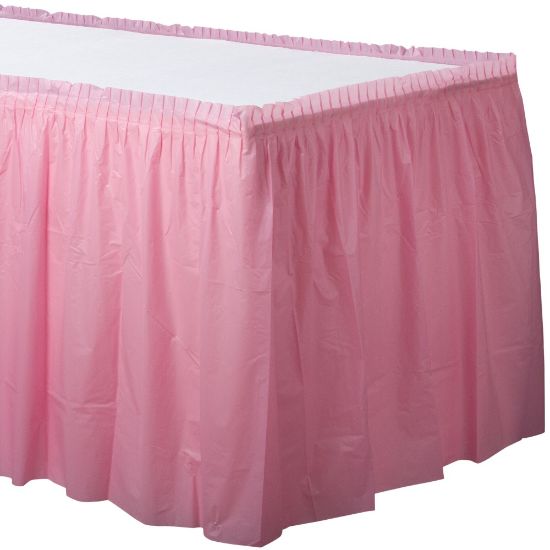 Picture of Amscan Plastic Table Skirts, New Pink, 21' x 29in, Pack Of 2 Skirts