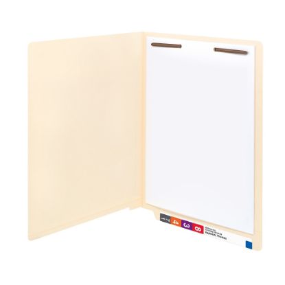 Picture of Smead Reinforced End-Tab Folders, 1 Fastener, Straight Cut, Letter Size, Manila, Box Of 50