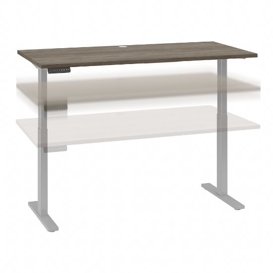 Picture of Bush Business Furniture Move 60 Series 60inW Height-Adjustable Standing Desk, Modern Hickory/Cool Gray Metallic, Standard Delivery