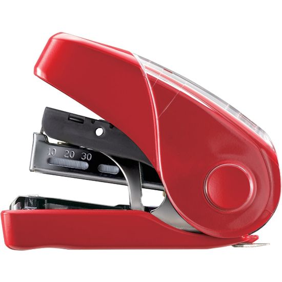 Picture of MAX Flat Clinch Mini Stapler - 25 Sheets Capacity - 1 Each - Red